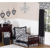 Isabella Black and White Collection 5pc Toddler Bedding Set