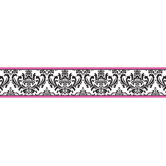 Isabella Hot Pink, Black and White Collection Wall Paper Border