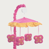 Butterfly Pink Orange Musical Mobile
