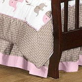 Elephant Pink Collection Toddler Bed Skirt
