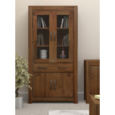 Mayan Walnut Large Glazed Display Cabinet