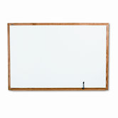 Standard Dry-Erase Board, Melamine, 72 x 48, White, Oak Finish Wood Frame