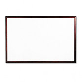Magnetic Dry-Erase Porcelain Board in White with Solid Mahogany Frame