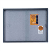 Enclosed Bulletin Board, Fabric/Cork/Glass