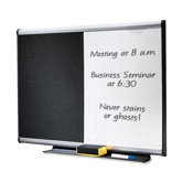Dry-Erase/Bulletin Board in Black White with Aluminum Frame