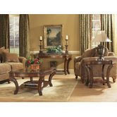 Old World Rectangular Coffee Table Set