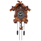 Wooden Musical Cuckoo Clock with Pendulum in Solid Wood