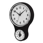 Kitchen Wall Clock with Timer in White