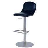 Mid Back Adjustable Swivel Stool in Black