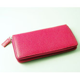 On the Go Pebble Grain Large Zip Around Wallet