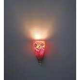 Stone Cone Wall Sconce in Bronze with Red Starry Glass