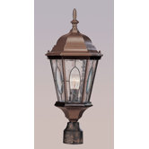 One Light Post Lantern with Stained Shade