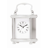 11cm Solid Brass Carriage Mantle Clock with Roman Dial
