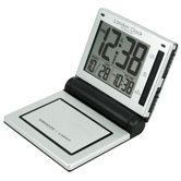 Metal Folding LCD Alarm Clock in Silver