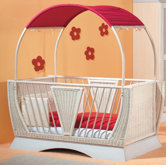 2-tlg. W&auml;scheset "Gondola" in Beige / Rot