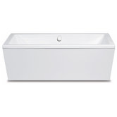 ConoDuo 74.8" x 35.4" Bath Tub with Molded Panel and Leveling Feet in White