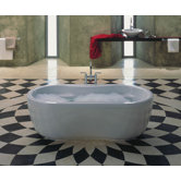 Mega Duo 17.72" x 70.87" Oval Bath Tub with Molded Panel in White