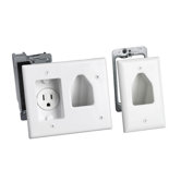 Flat Panel TV Cable Organizer Remodeling Kit with Power Outlet