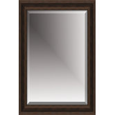 Beveled Mirror in Bronze Wood Grain