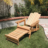 Western Red Cedar Ultimate Adirondack Chair with Adjustable Back and Retractable Ottoman