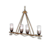 Torino Four Light Pendant in Weathered Champagne
