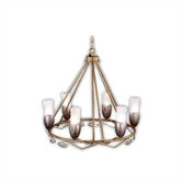 Torino Six Light Pendant in Weathered Champagne
