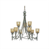 Latina Nine Light Chandelier in Vintage Bronze