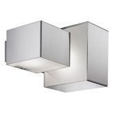Domino Inox Two Light Flush Mount  /  Wall Sconce in Stainless Steel