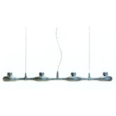 Space Four Light Linear Pendant in Metallic Gray