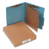 Pressboard 25-Pt. Classification Folders, Letter, Four-Section, 10/Box