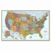 M-Series Full-Color Laminated United States Wall Map, 50 x 32