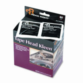 Tape Head Kleen Pad, Individually Sealed Pads, 5 x 5, 80/box