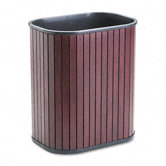 Rectangular Hardwood Wastebasket, 13 Qt
