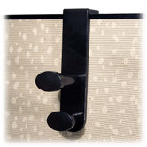 Garment Hook, Plastic, Double Hook, 1-7/8"x3-1/4'x7-3/4", Black