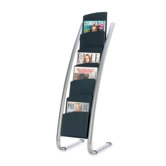 Literature Display Stand,6 Cmpmnts,19"x18-1/2"x46",BK/CE
