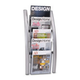 Literature Rack, Wall, 4-1/3"x13"x27-1/2", 5 Pocket