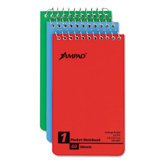Wirebound Pocket Memo Book, College/Narrow Rule, 3 x 5, WE, 60-Sheet, 3/pk