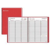 Weekly Appointment Book, Jan-Dec, 8-1/4"x10-7/8", Red, 2013