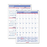 One-Page-Per-Month Wall Calendar, 12 Months Jan/Dec 2013, 12"x17", Red/White/Blue, 2013