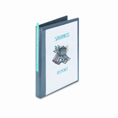 Nonstick Heavy-Duty Round Ring View Binder, 1/2in Capacity, Shadow Gray