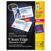 Two-Side Clean Edge Laser Business Cards, 1000/Box