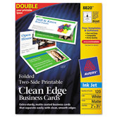 Clean Edge Inkjet Business Cards, 120/Pack