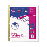 Write-On Index Dividers, Erasable Laminated Multicolor Tabs, White, Set of Eight