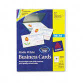 Inkjet Matte Business Cards, 2 x 3-1/2, White, 10 per Sheet, 1,000 Cards per Box