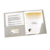 Two Pocket Opaque Folder, 3-Prong Fastener, 8-1/2"x11", GY