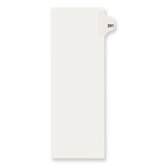 Dividers, "291", Side Tab, 8-1/2"x11", 25/PK, White