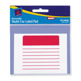 Label Pad, Multiuse, Lined, 2-5/8"x5/8", Assorted