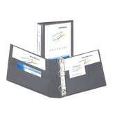 3-Ring View Binder, 1-1/2" Capacity, 11"x8-1/2", Shadow Gray