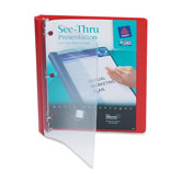See-Thru Presentation Binders, 1/2in Capacity, Red