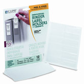 Self-Adhesive Ring Binder Labels for 1-1/2" Binders, 3/4 x 2 1/2, Clear, 12/Pack